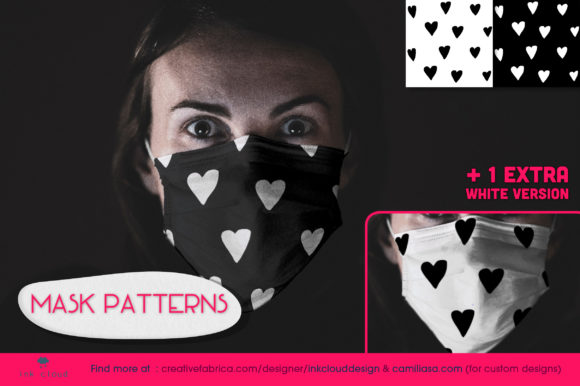 2 Health Mask Heart Patterns Background: A Creative Resource for Modern Designers