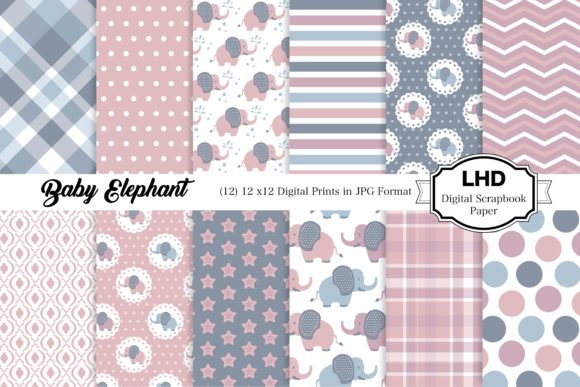 Baby Elephant Nursery Patterns - Pink