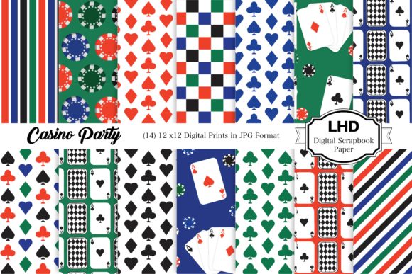 Casino Party Digital Paper Patterns