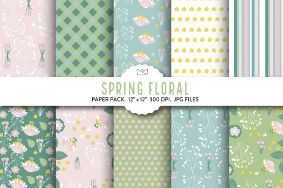 Floral Digital Paper, Modern Patterns
