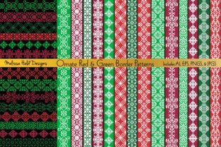 Ornate Red Green Border Patterns