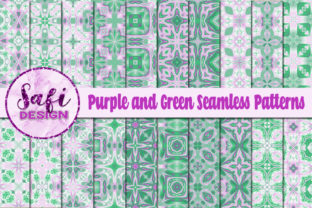 Purple and Green Seamless Patterns