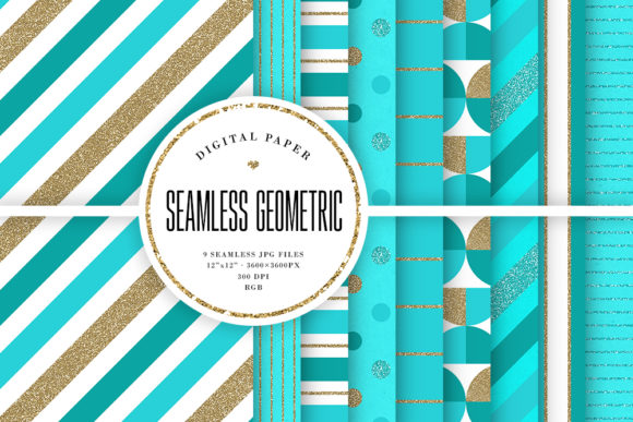 Sea Blue Glitter Seamless Patterns