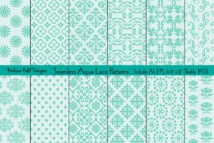 Seamless Aqua Lace Patterns