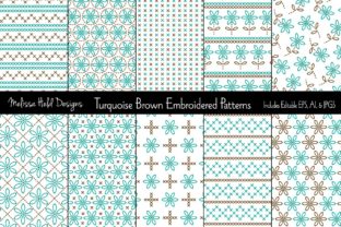 Turquoise Brown Embroidered Patterns: A Creative Resource for Designers and Crafters